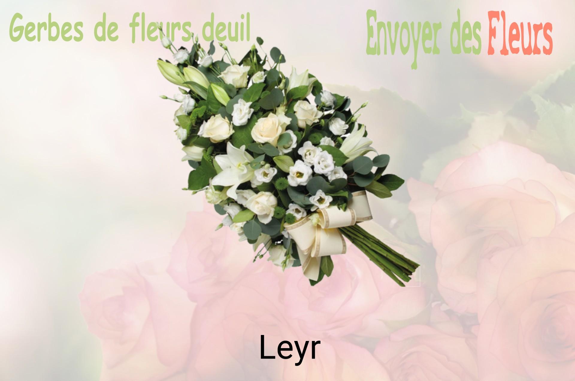 Gerbe de fleurs de deuil livrée à Leyr